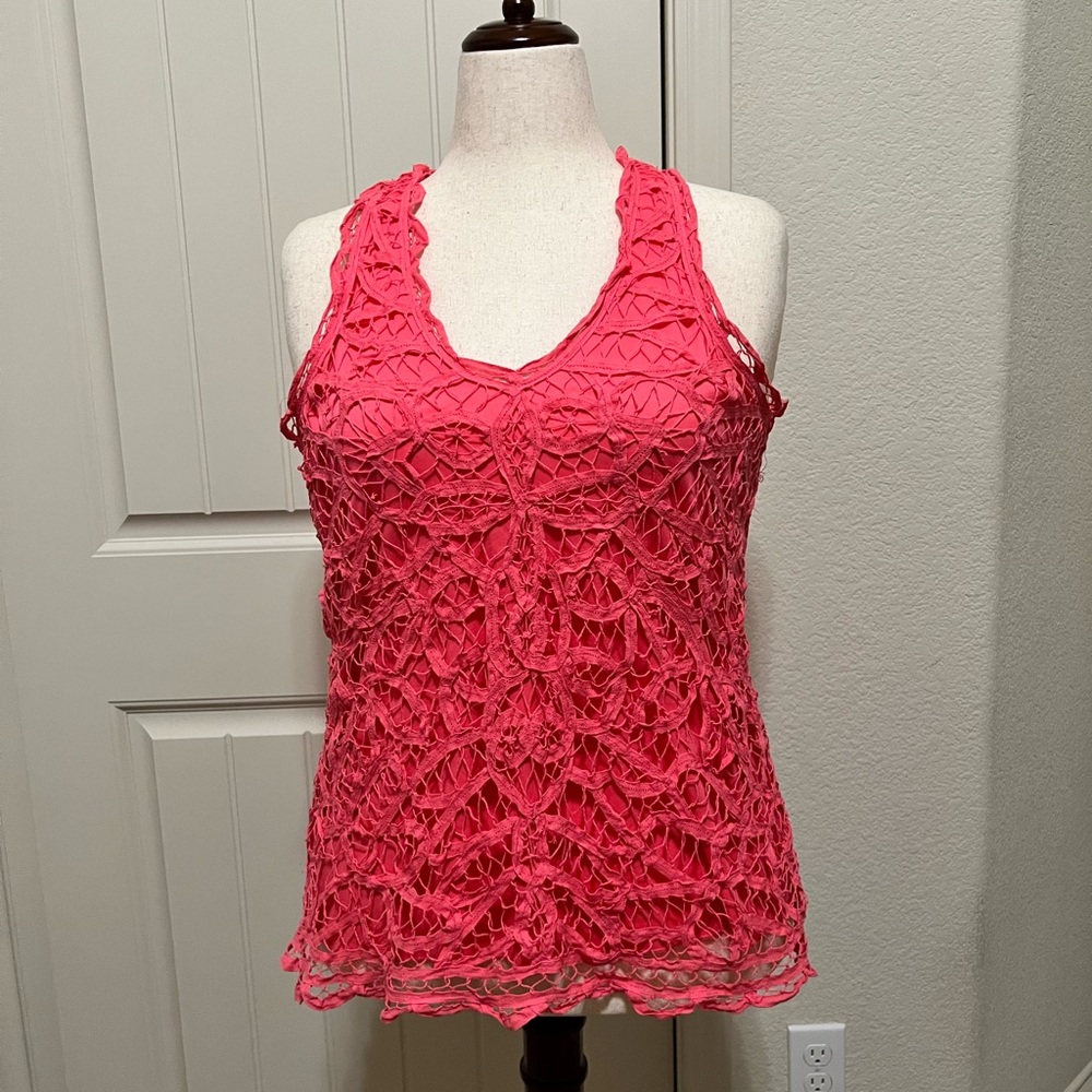Maurices Coral Crochet Tank Top - Size XL